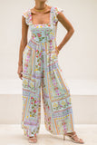 Amelina Multicolour Floral Ruffle Jumpsuit