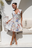 Melina Multicolour Floral Ruffle Mini Dress