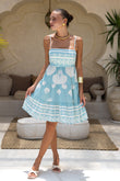 Nell Blue Abstract Flared Mini Dress