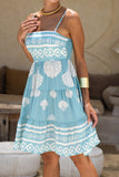 Nell Blue Abstract Flared Mini Dress