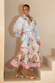 Saint Tropez Multicolour Tropical Long Sleeve Maxi Dress