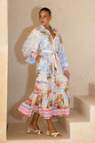 Saint Tropez Multicolour Tropical Long Sleeve Maxi Dress