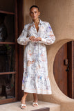Zodiac Multicolour Abstract Long Sleeve Belted Maxi Dress