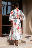 Joyce Multicolour Floral Long Sleeve Button Maxi Dress