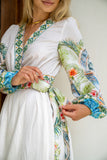 Ciela Green Tropical Long Sleeve Wrap Maxi Dress