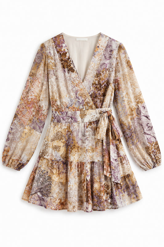 Lia Purple Floral Mini Dress