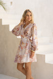 Lia Purple Floral Mini Dress
