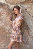 Lia Purple Floral Mini Dress