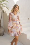Lia Purple Floral Mini Dress