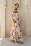 Isola Multicolour Tropical Flared Sleeve Maxi Dress