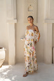 Isola Multicolour Tropical Flared Sleeve Maxi Dress