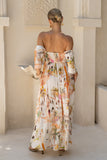 Isola Multicolour Tropical Flared Sleeve Maxi Dress