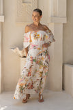 Isola Multicolour Tropical Flared Sleeve Maxi Dress