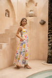 Korra Multicolour Abstract Ric Rac Maxi Dress