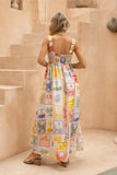 Korra Multicolour Abstract Ric Rac Maxi Dress