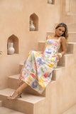 Korra Multicolour Abstract Ric Rac Maxi Dress