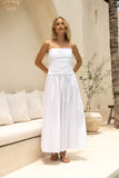 Scarlett White Pleated Detail Maxi Dress