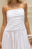 Scarlett White Pleated Detail Maxi Dress
