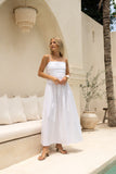 Scarlett White Pleated Detail Maxi Dress
