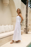 Scarlett White Pleated Detail Maxi Dress