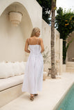 Scarlett White Pleated Detail Maxi Dress