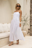 Scarlett White Pleated Detail Maxi Dress