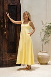 Mirae Yellow Scallop Trim Maxi Dress