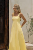 Mirae Yellow Scallop Trim Maxi Dress