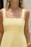 Mirae Yellow Scallop Trim Maxi Dress