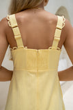 Mirae Yellow Scallop Trim Maxi Dress
