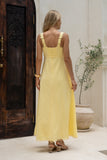 Mirae Yellow Scallop Trim Maxi Dress