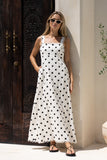 Noella White Black Polka Dot Maxi Dress