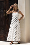 Noella White Black Polka Dot Maxi Dress