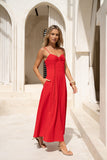 Lumi Red Sweetheart Maxi Dress