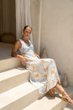 Neri Shells Multicolour Abstract Contrast Maxi Dress