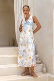 Neri Shells Multicolour Abstract Contrast Maxi Dress