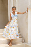 Neri Shells Multicolour Abstract Contrast Maxi Dress
