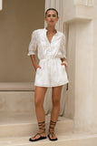Anais Off-White Lace Detail Playsuit