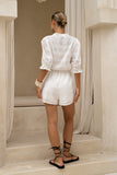 Anais Off-White Lace Detail Playsuit