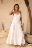Marie White Lace Detail Maxi Dress