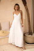 Marie White Lace Detail Maxi Dress