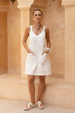 Rina White Denim Mini Dress