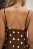 Zena Brown White Polka Dot Mini Dress