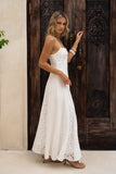 Miki White Sweetheart Lace Maxi Dress