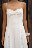 Miki White Sweetheart Lace Maxi Dress