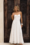 Miki White Sweetheart Lace Maxi Dress