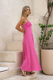 Miki Pink Sweetheart Lace Maxi Dress