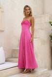 Miki Pink Sweetheart Lace Maxi Dress