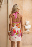 Jacinta Pink Floral Halter Neck Mini Dress