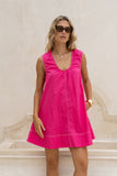 Cate Pink Flared Mini Dress